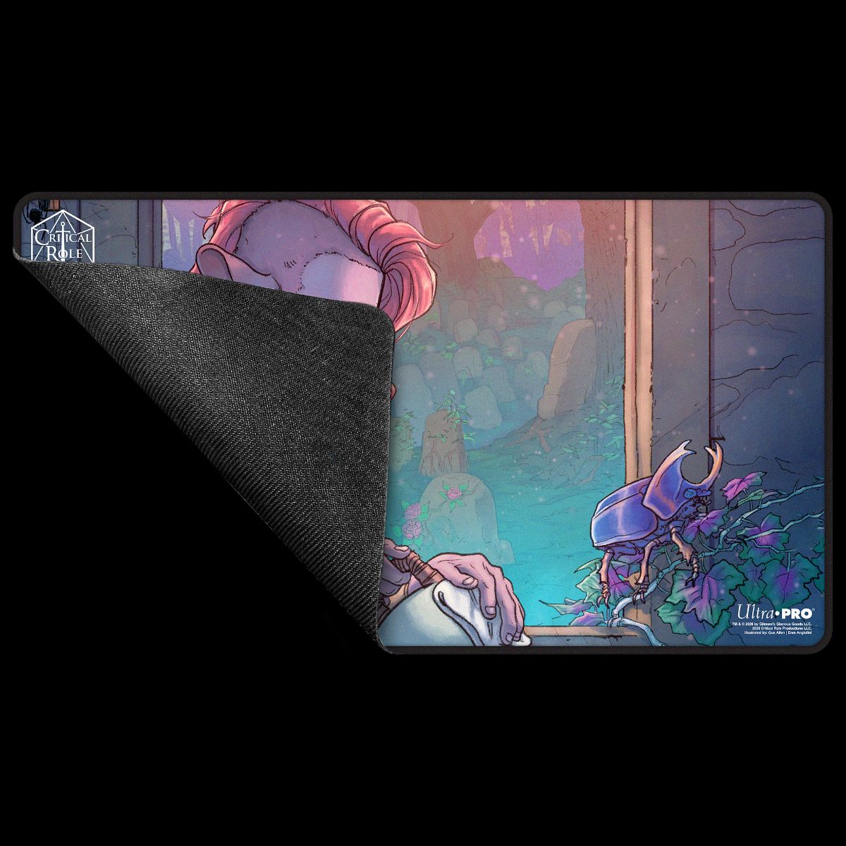 Critical Role: The Mighty Nein - Illustrated: Caduceus Clay Black-Stitched Playmat for Tabletop Gaming