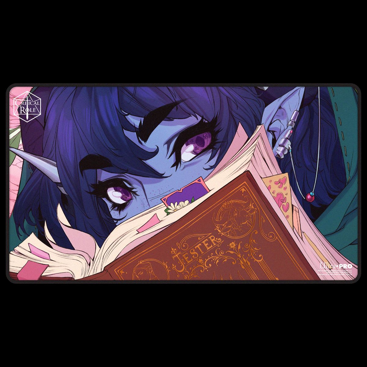 Critical Role: The Mighty Nein - Illustrated: Jester Lavorre Black-Stitched Playmat for Tabletop Gaming