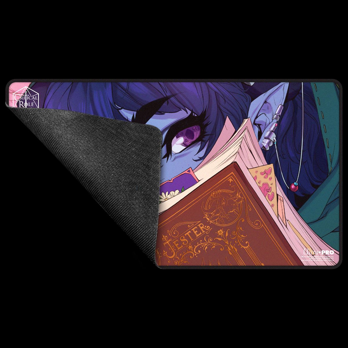 Critical Role: The Mighty Nein - Illustrated: Jester Lavorre Black-Stitched Playmat for Tabletop Gaming