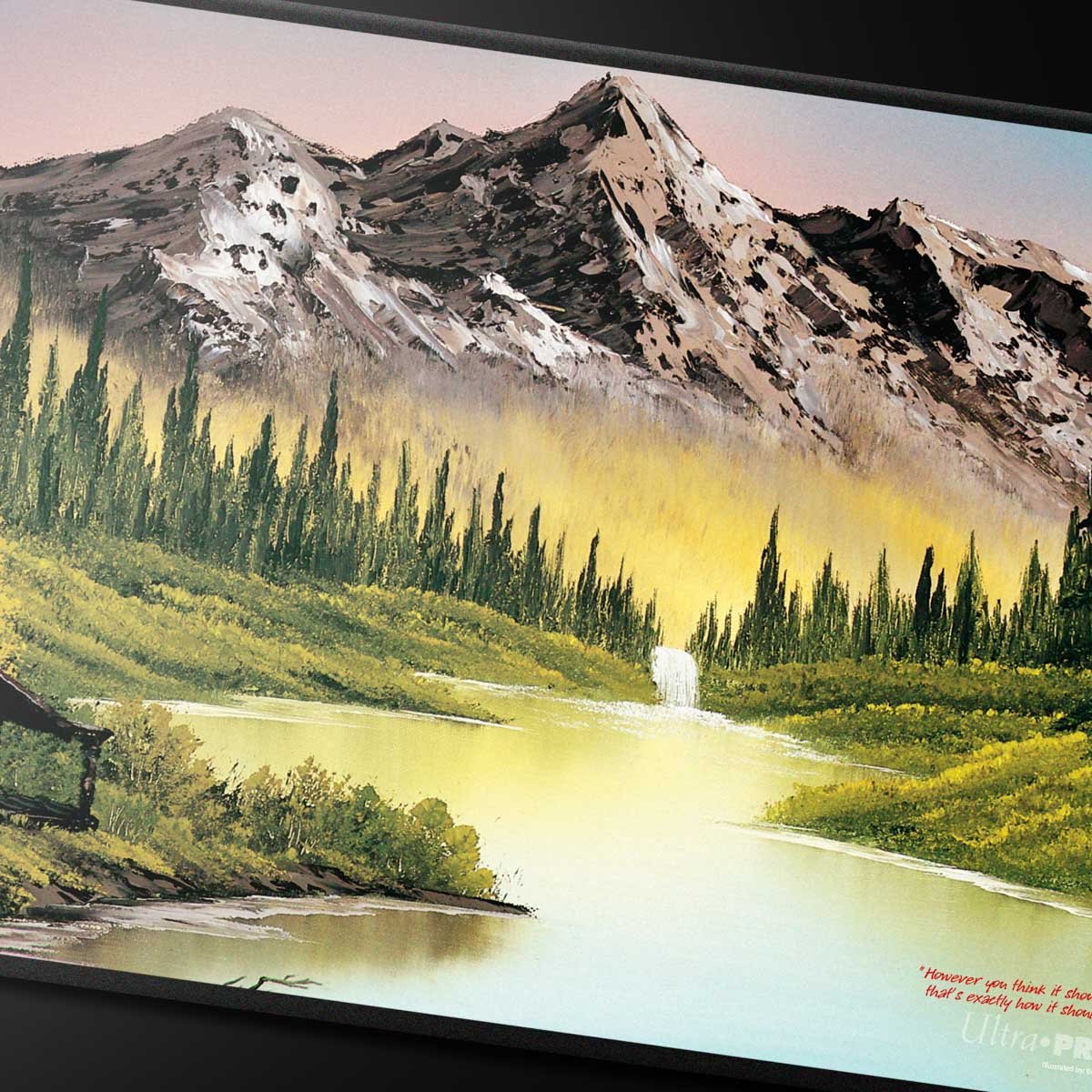 Bob Ross Mountain Retreat Black Stitched Playmat - E - 16510 - Ultra PRO International - Ultra PRO International