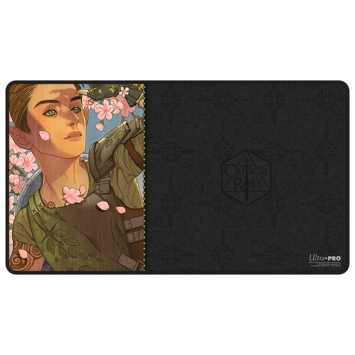 Critical Role: Bells Hells - Portrait Series Orym of the Air Ashari Black-Stitched Playmat for Tabletop Gaming - 32036 - Ultra PRO- Ultra PRO International