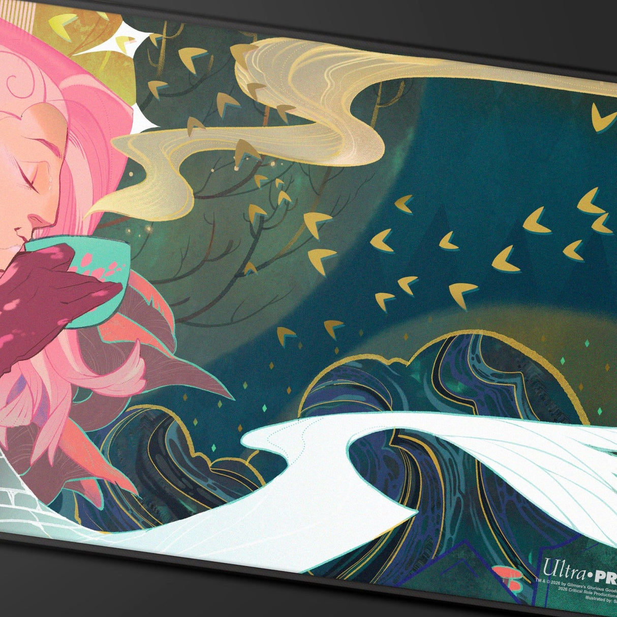 Critical Role Radiants: The Mighty Nein Caduceus Clay Black - Stitched Playmat for Tabletop Gaming - E-LE17745 - Ultra PRO International - Ultra PRO International