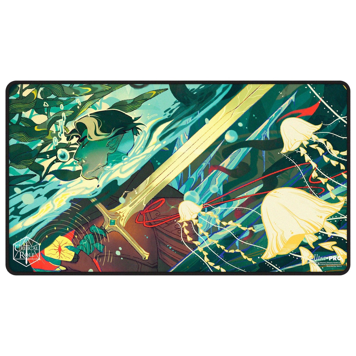 Critical Role Radiants: The Mighty Nein Fjord Stone Black - Stitched Playmat for Tabletop Gaming - E-LE17747 - Ultra PRO International - Ultra PRO International