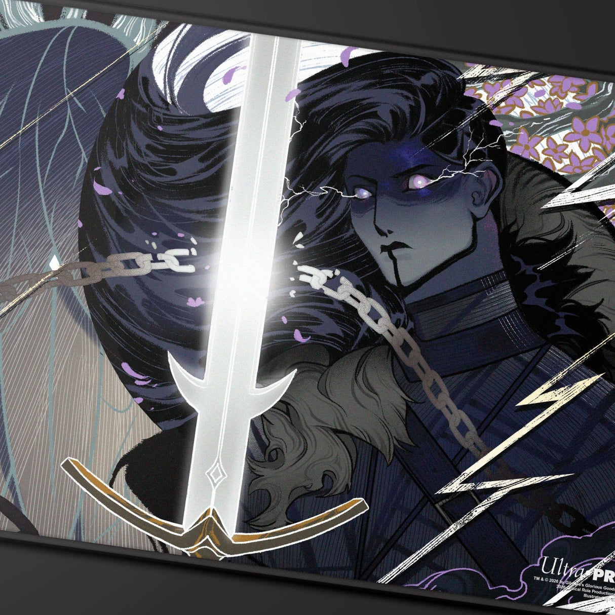 Critical Role Radiants: The Mighty Nein Yasha Nydoorin Black - Stitched Playmat for Tabletop Gaming - E-LE17751 - Ultra PRO International - Ultra PRO International