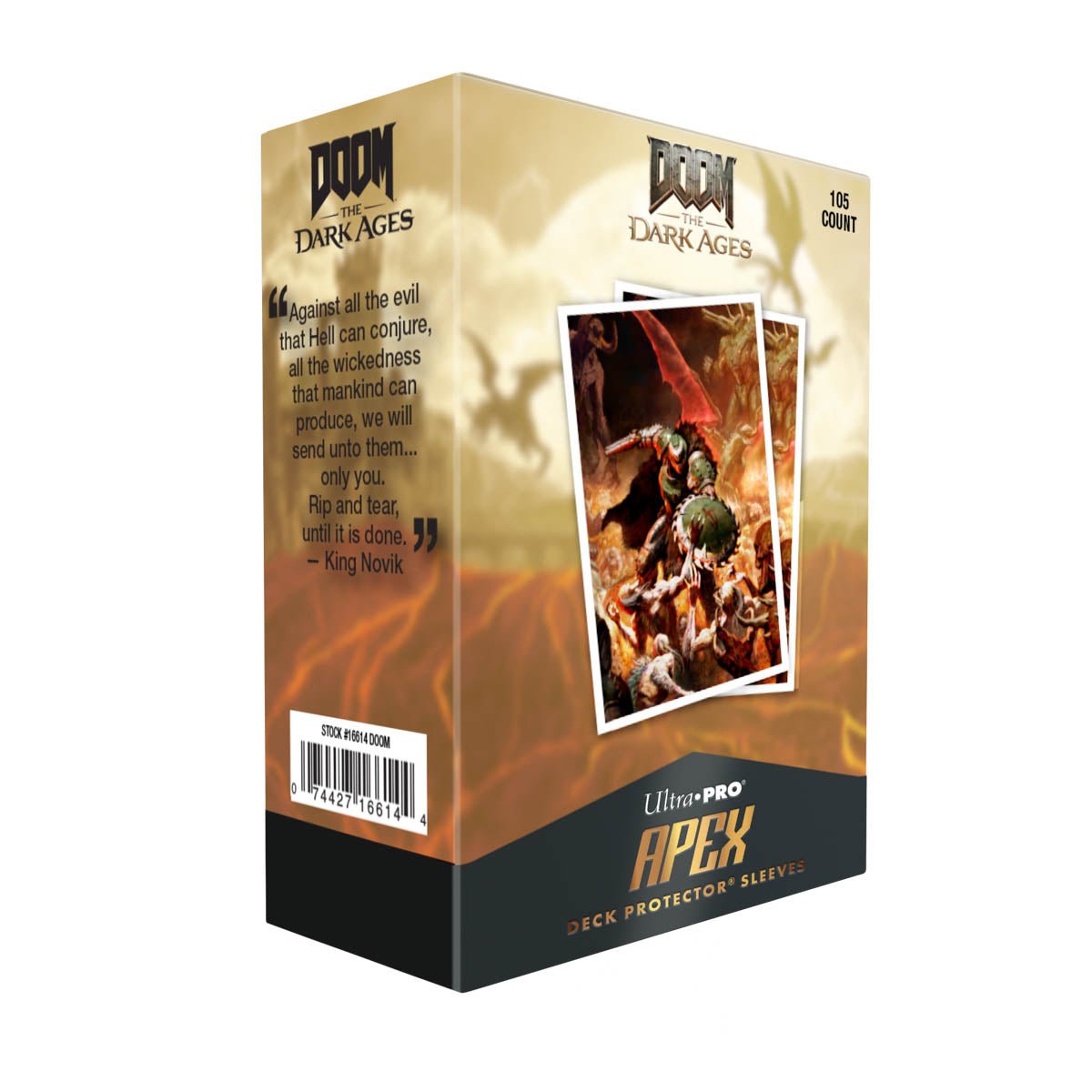 DOOM: THE DARK AGES - ONSLAUGHT - APEX Deck Protector Sleeves - E-16614 - Ultra PRO - Ultra PRO International