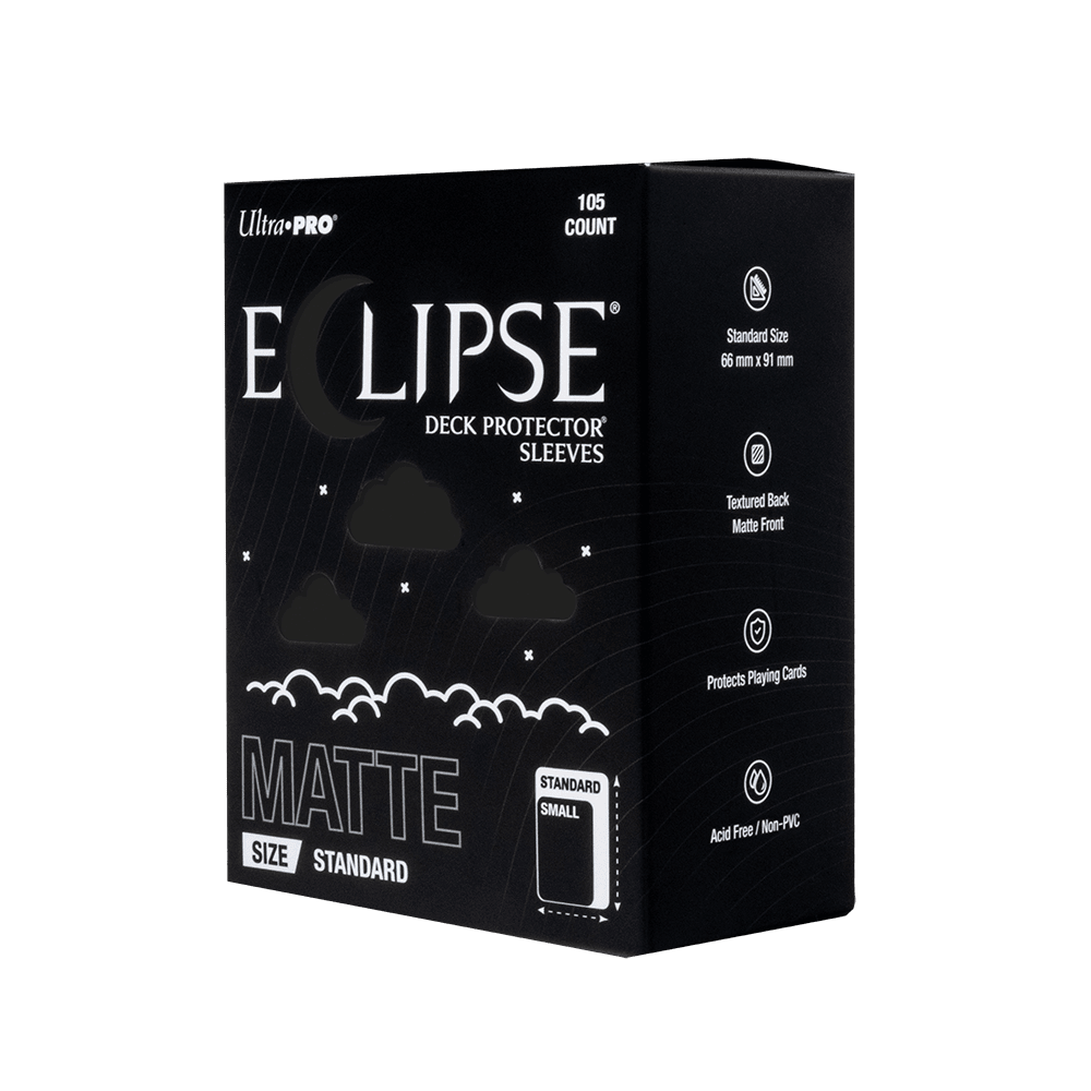 ECLIPSE® Matte Standard DECK PROTECTOR® Sleeves: Jet Black - 105ct - E-16680 - Ultra PRO- Ultra PRO International