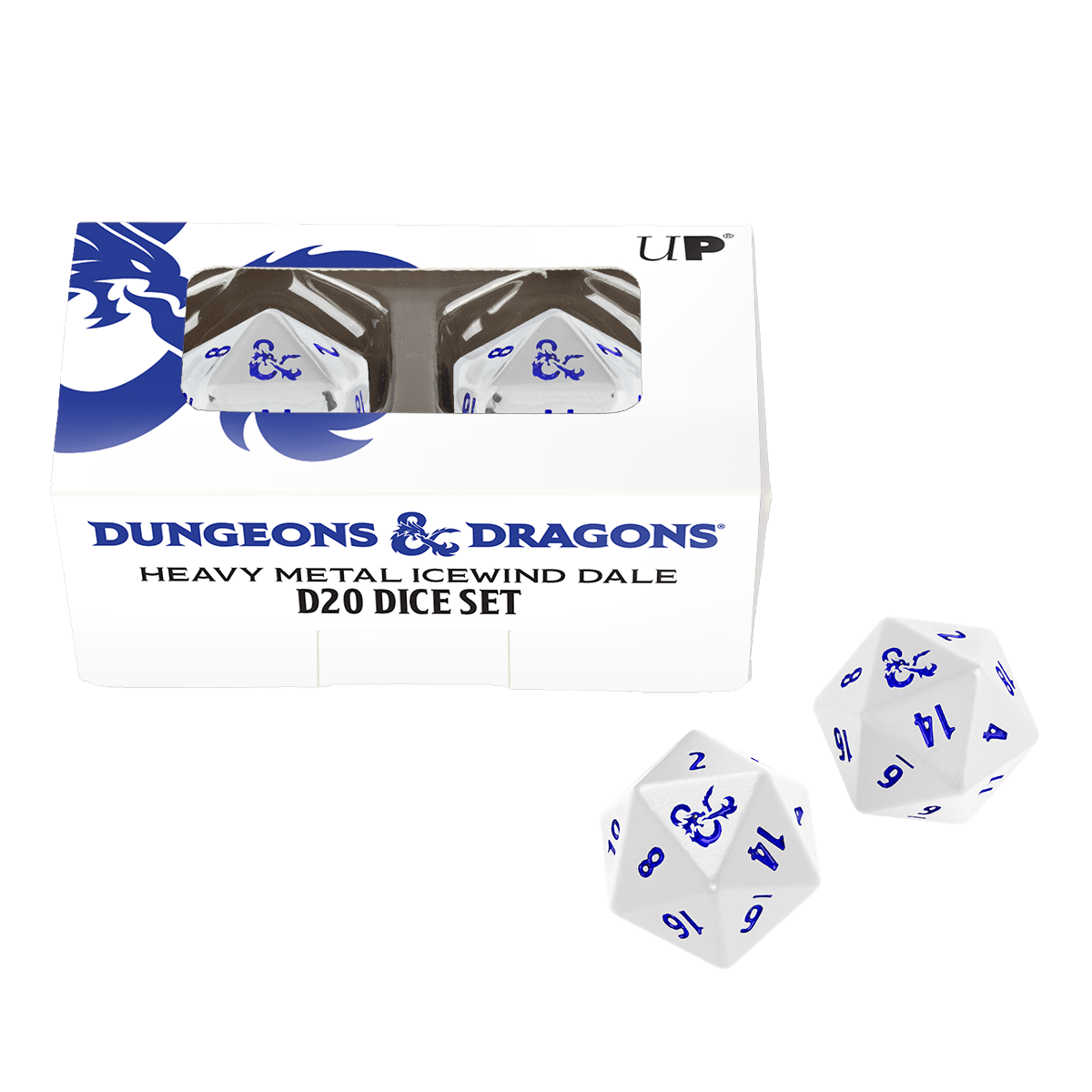 Heavy Metal Icewind D20 Dice Set (2ct) for Dungeons & Dragons - E - 18354 - Ultra PRO - Ultra PRO International
