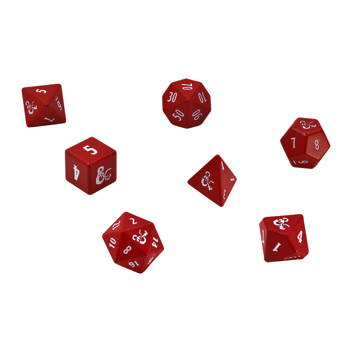Heavy Metal Red and White RPG Dice Set (7ct) for Dungeons & Dragons - E - 18395 - Ultra PRO - Ultra PRO International