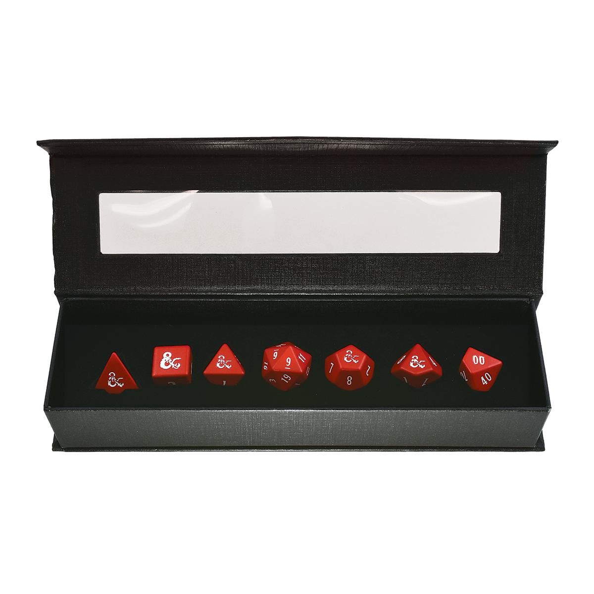Heavy Metal Red and White RPG Dice Set (7ct) for Dungeons & Dragons - E - 18395 - Ultra PRO - Ultra PRO International