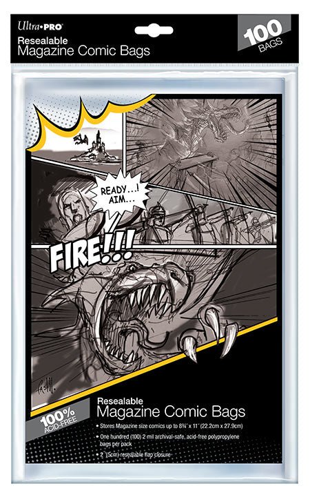 Magazine Size Resealable Comic Bags (100ct) - E - 82229 - Ultra PRO - Ultra PRO International