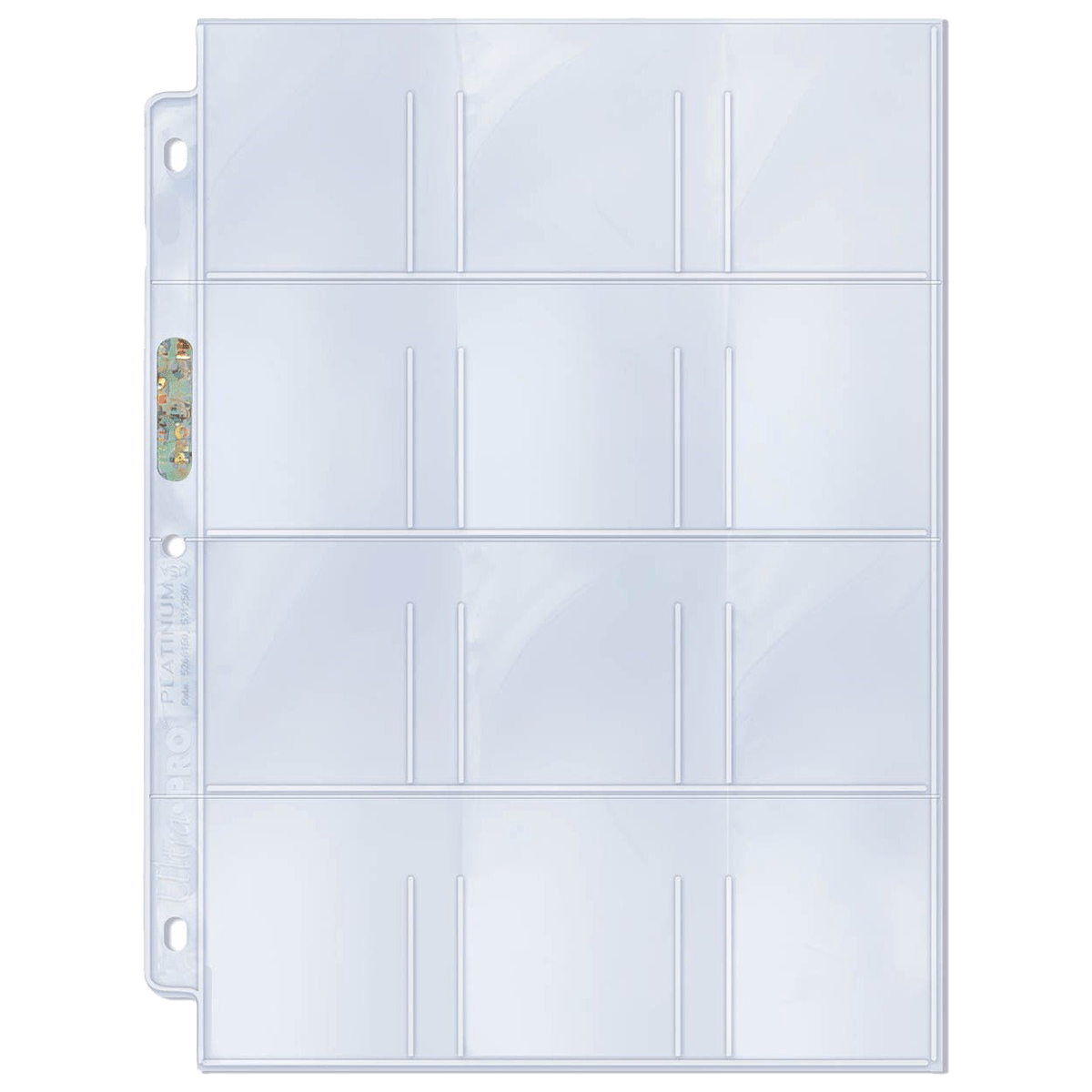 Platinum Series 12 - Pocket 3 - Hole Pages (100ct) for 2 - 1/4" x 2.5" for Cards - E - 81423 - Ultra PRO - Ultra PRO International