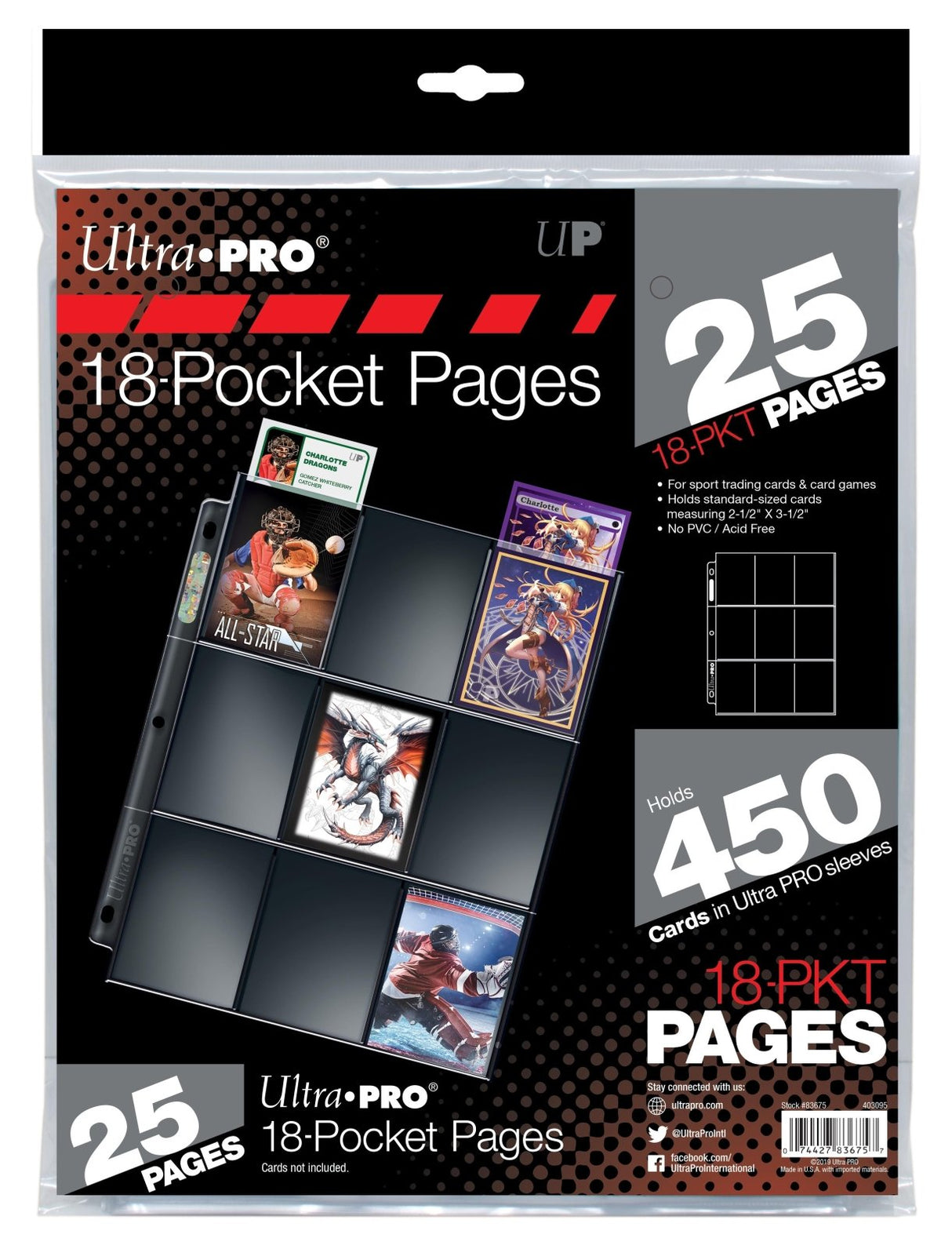 Silver Series 18 - Pocket Pages (25ct) for Standard Size Cards - E - 83675 - Ultra PRO - Ultra PRO International