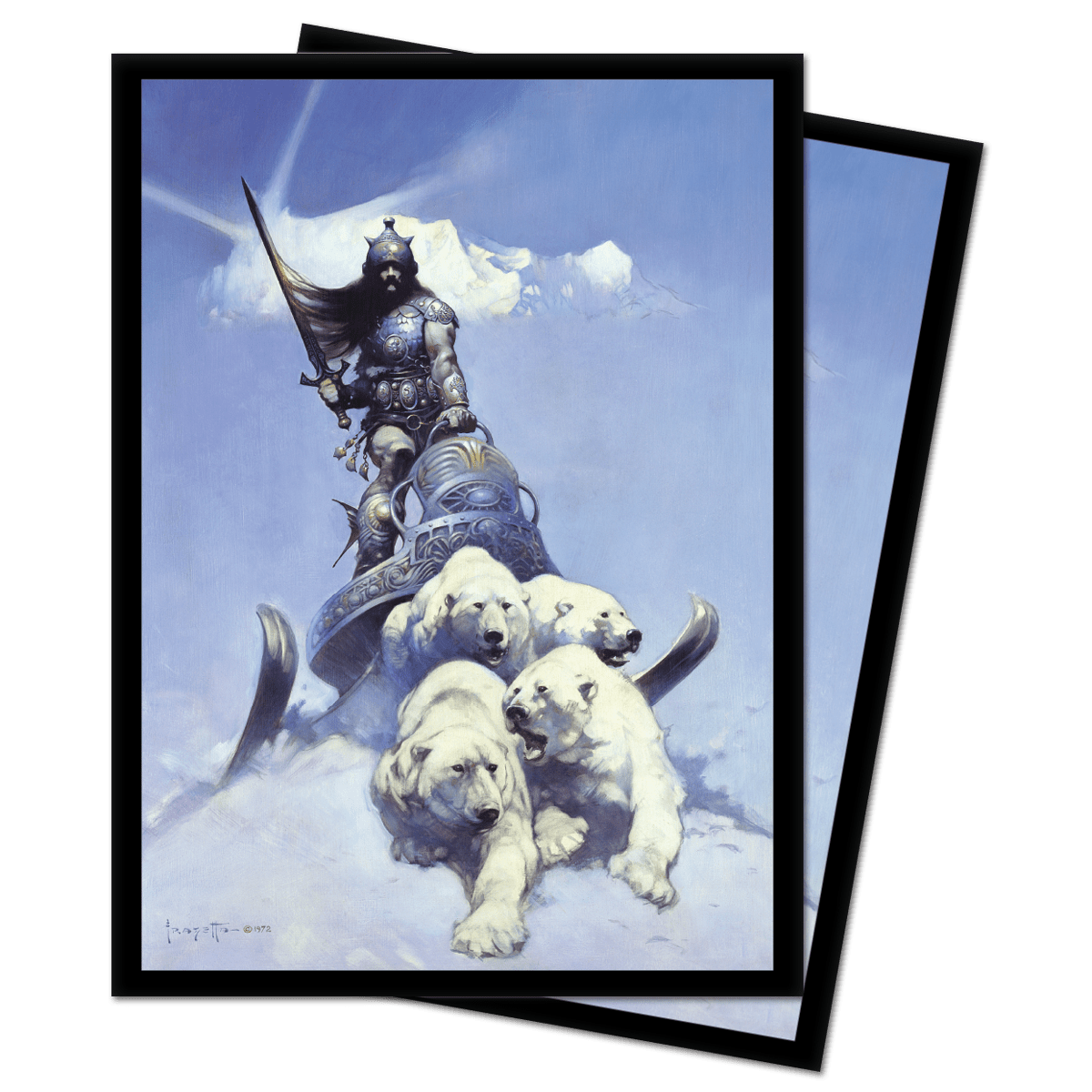 Silver Warrior Standard Deck Protector Sleeves (100ct) by Frank Frazetta - E - 15342 - Ultra PRO - Ultra PRO International