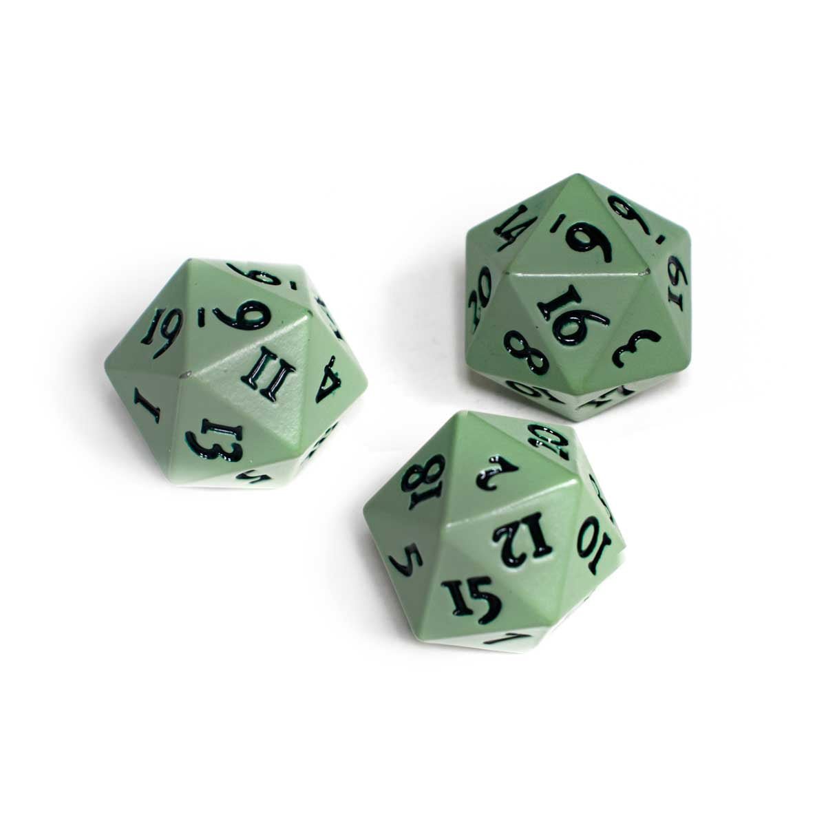Vivid Heavy Metal D20 Dice - Cool Matcha - E - 16495 - Ultra PRO International - Ultra PRO International