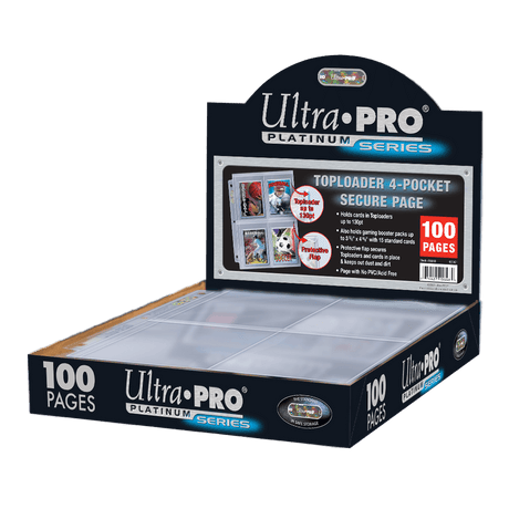 Premium Series 4-Pocket Secure Pages (100ct) for Toploaders | Ultra PRO International