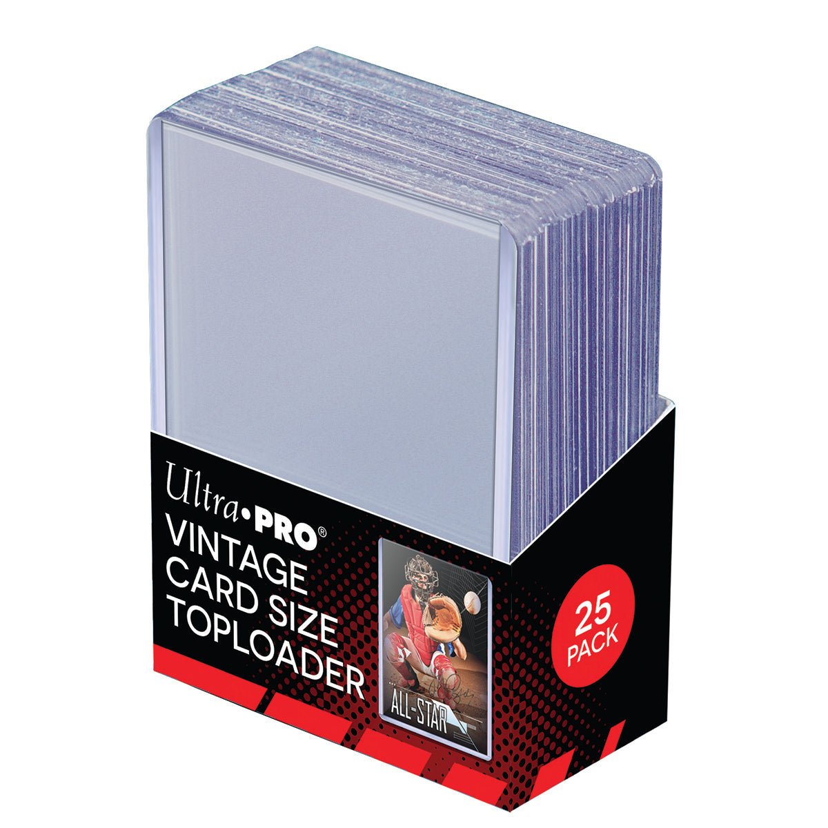 2 - 5/8" x 3 - 3/4" Vintage Card Size Toploaders (25ct) - E - 81966 - Ultra PRO - Ultra PRO International