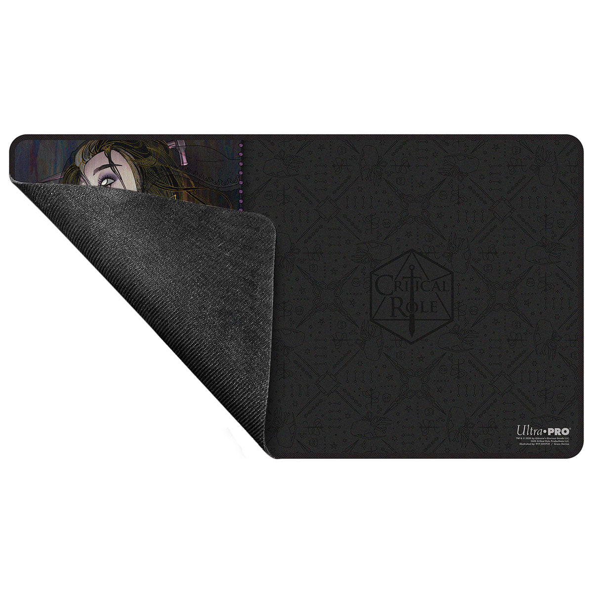 Critical Role: Bells Hells - Portrait Series Laudna Black-Stitched Playmat for Tabletop Gaming