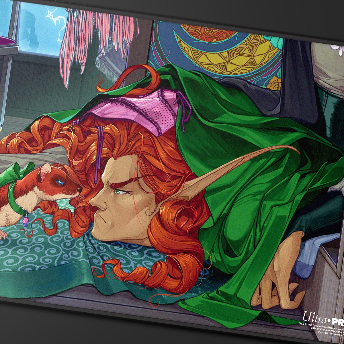 Critical Role: The Mighty Nein - Illustrated: Artagan Black-Stitched Playmat for Tabletop Gaming 