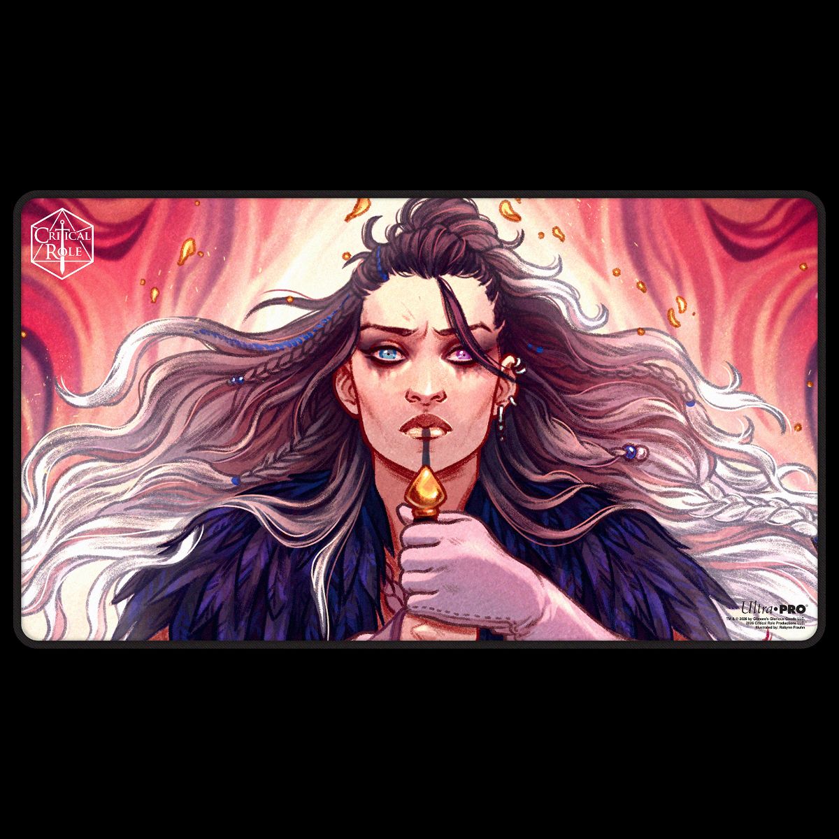 Critical Role: The Mighty Nein - Illustrated: Yasha Nydoorin Black-Stitched Playmat for Tabletop Gaming