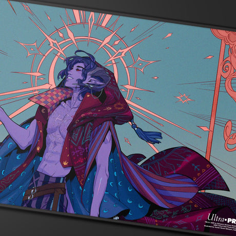 Critical Role: The Mighty Nein - Illustrated: Mollymauk Tealeaf Black-Stitched Playmat for Tabletop Gaming