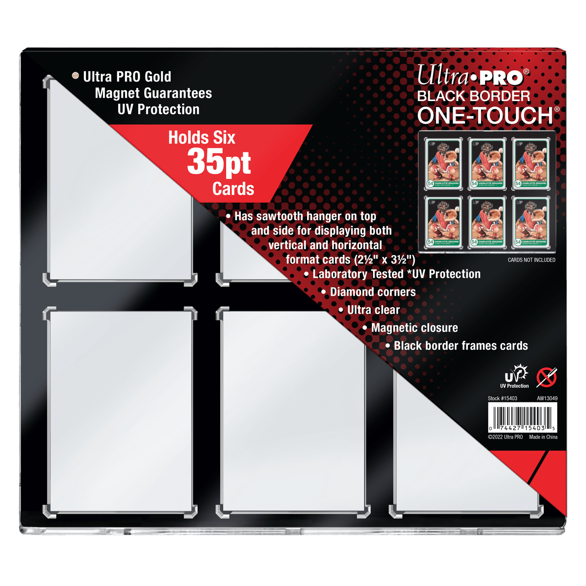 35PT 6-Card Black Border UV ONE-TOUCH Magnetic Holder Ultra PRO