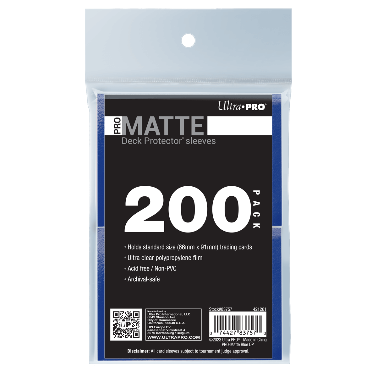 PRO-Matte Standard Deck Protector Sleeves Bundle (200ct) | Ultra PRO International