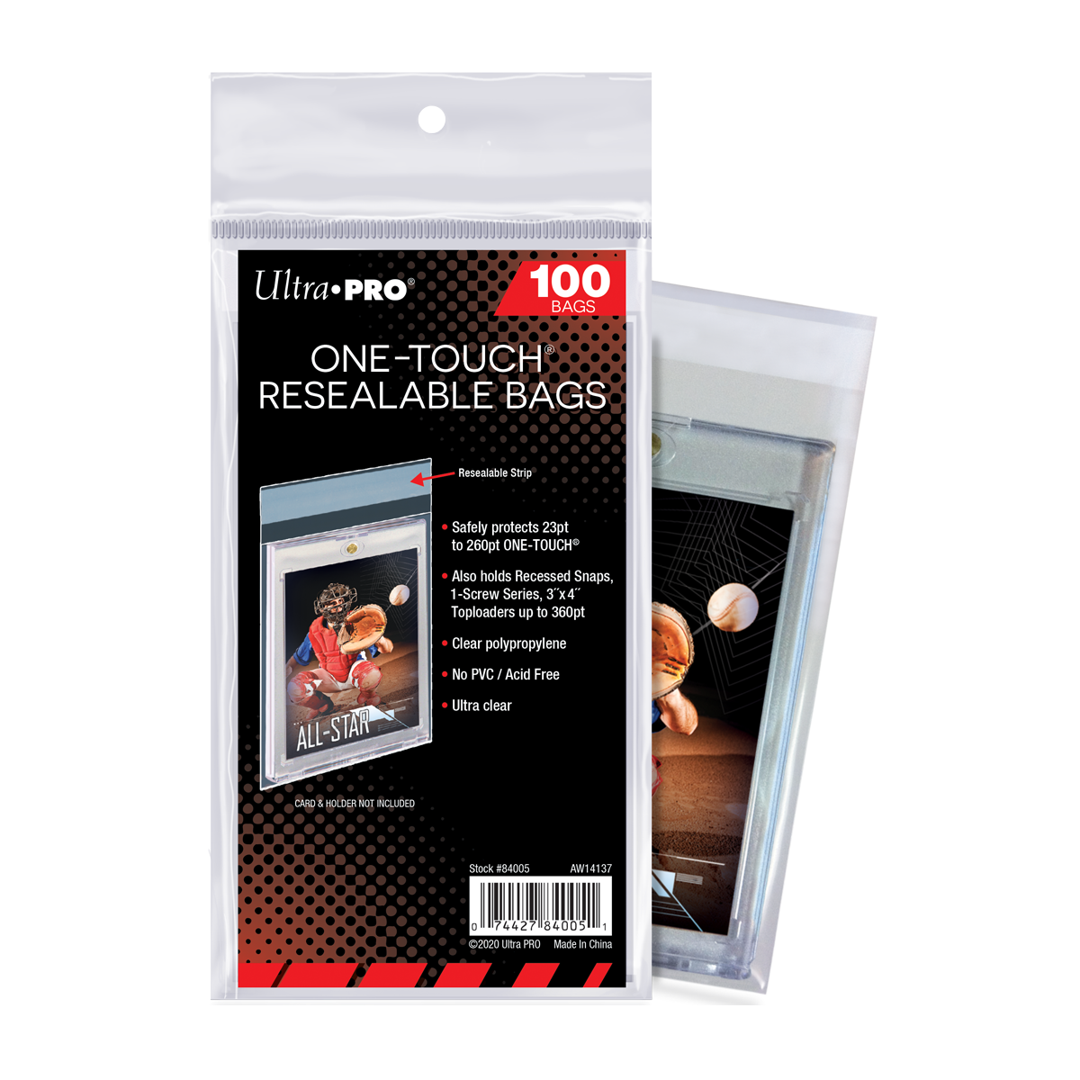 ONE-TOUCH Resealable Bags, Fits up to 260PT (100ct) | Ultra PRO International