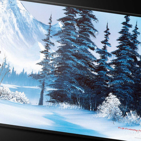Bob Ross - Winter Paradise Black Stitched Playmat for Tabletop Gaming - E-16523 - Ultra PRO - Ultra PRO International