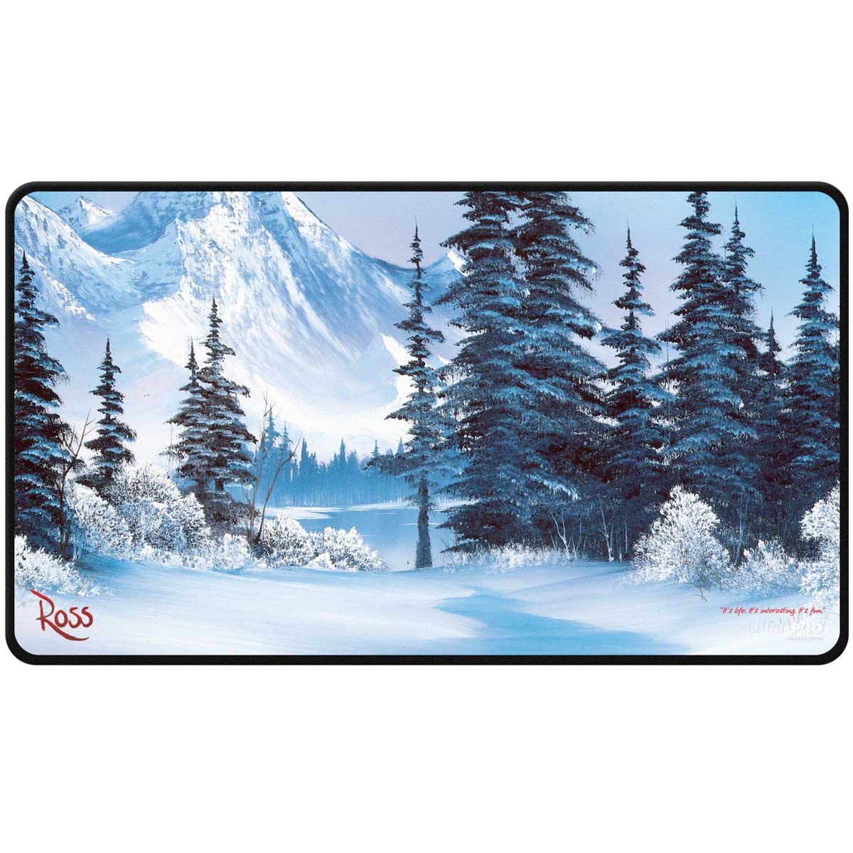 Bob Ross - Winter Paradise Black Stitched Playmat for Tabletop Gaming - E-16523 - Ultra PRO - Ultra PRO International