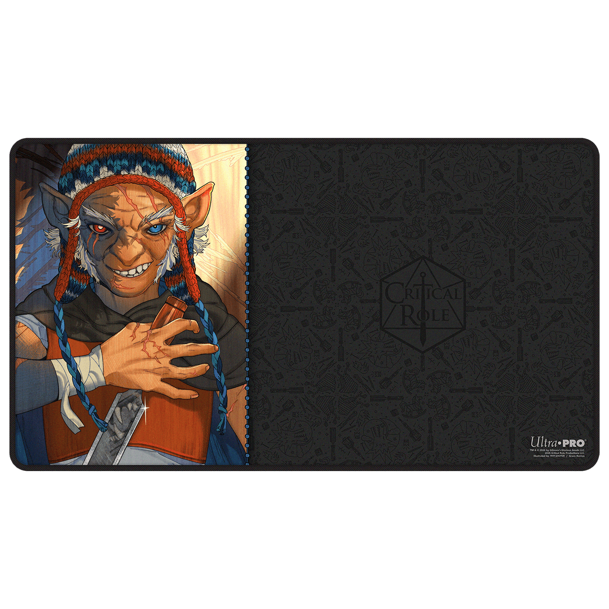 Critical Role: Bells Hells - Portrait Series Chetney Pock O’Pea Black-Stitched Playmat for Tabletop Gaming - 32031 - Ultra PRO- Ultra PRO International