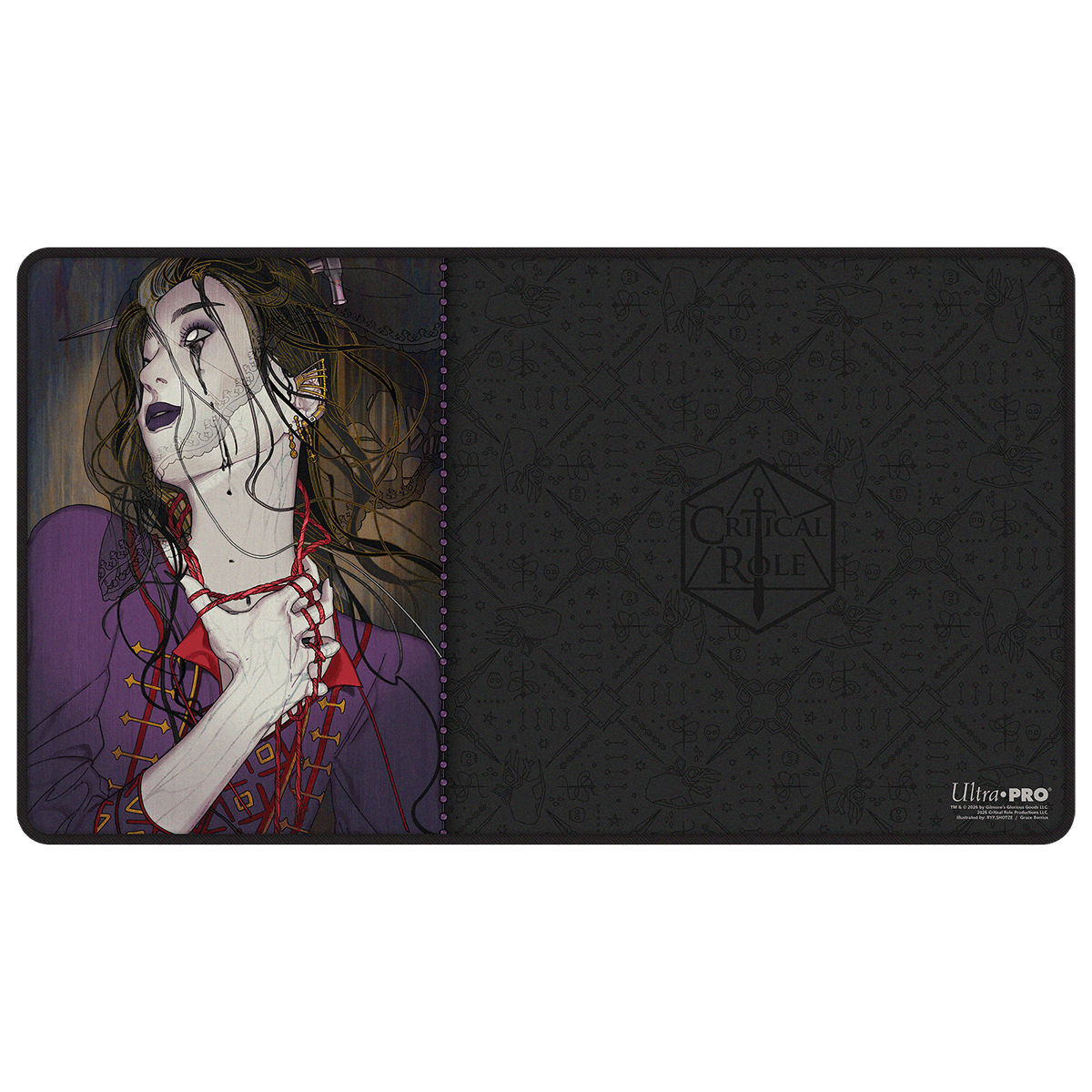 Critical Role: Bells Hells - Portrait Series Laudna Black-Stitched Playmat for Tabletop Gaming - 32035 - Ultra PRO- Ultra PRO International