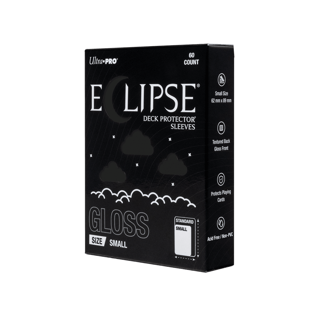 ECLIPSE® Gloss Small DECK PROTECTOR® Sleeves: Jet Black - 60ct - E-16710 - Ultra PRO- Ultra PRO International