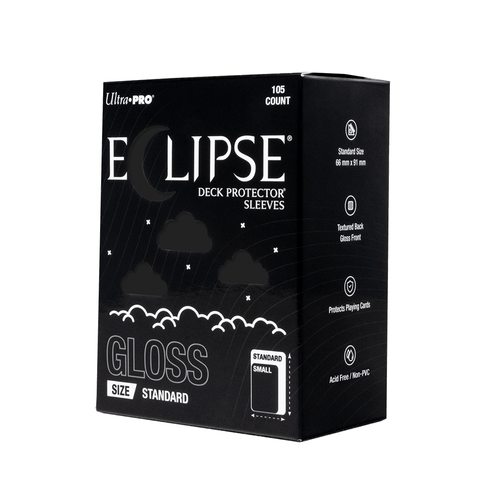 ECLIPSE® Gloss Standard DECK PROTECTOR® Sleeves: Jet Black - 105ct - E-16700 - Ultra PRO- Ultra PRO International