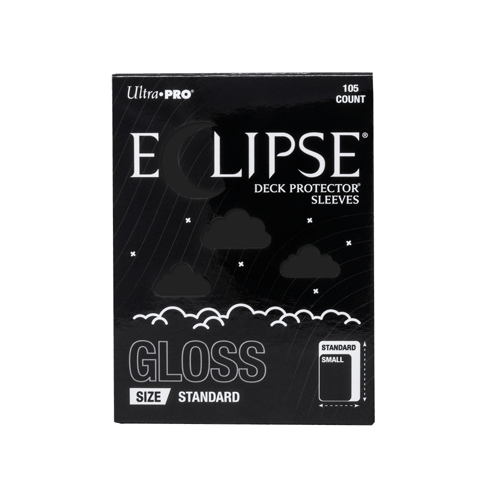 ECLIPSE® Gloss Standard DECK PROTECTOR® Sleeves: Jet Black - 105ct - E-16700 - Ultra PRO- Ultra PRO International