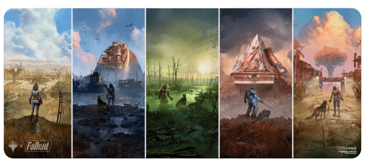 Fallout Wasteland Basic Lands Medley 6ft Table Playmat for Magic Fallout Wasteland Basic Lands Medley 6ft Table Playmat for Magic