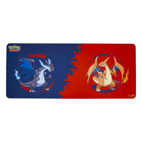 Mega Charizard X and Mega Charizard Y 6ft Table Playmat for the Pokémon Trading Card Game - E-16739 - Ultra PRO- Ultra PRO International