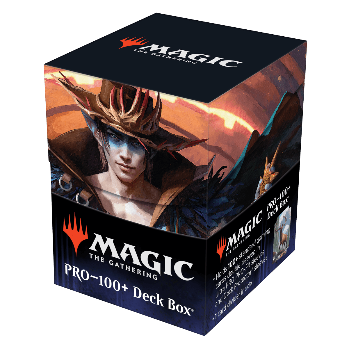 mtg card sleeves and deck boxes Outlaws of Thunder Junction Oko, the Ringleader Key Art 100+ Deck BoxÂ® for Magic:  The Gathering