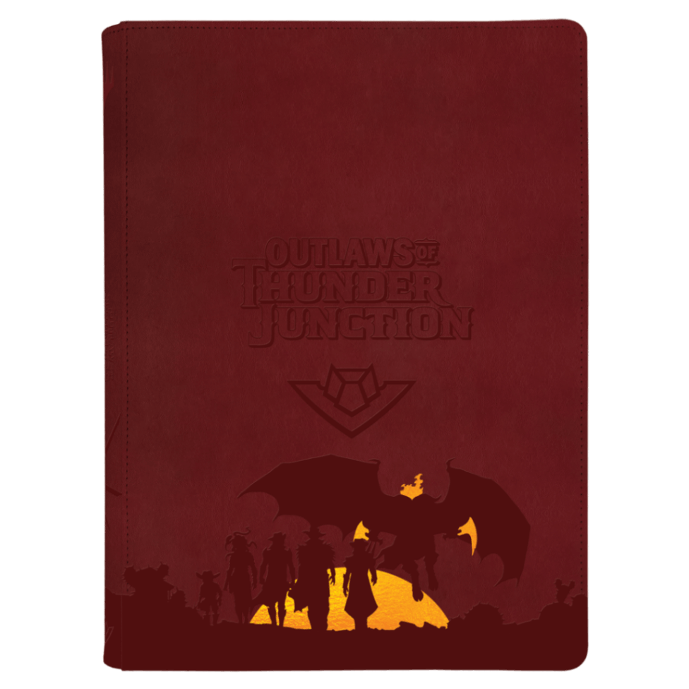 mtg card binder reddit Outlaws of Thunder Junction Set Symbol and Gang Silhouette 9-Pocket Premium  Zippered PRO-Binder for Magic: The Gathering