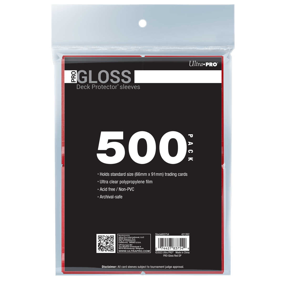 500 ultra pro card sleeves PRO-Gloss Standard Deck Protector Sleeves Bundle (500ct)