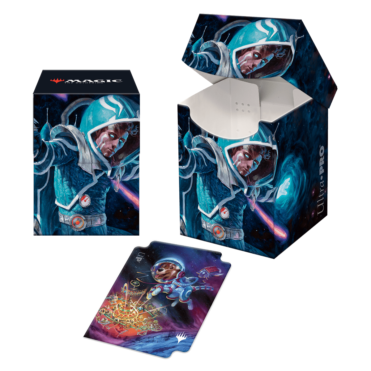 unfinity mtg booster box Unfinity Space Beleren & Comet, Space Puppy 100+ Deck Box for Magic: The Gathering