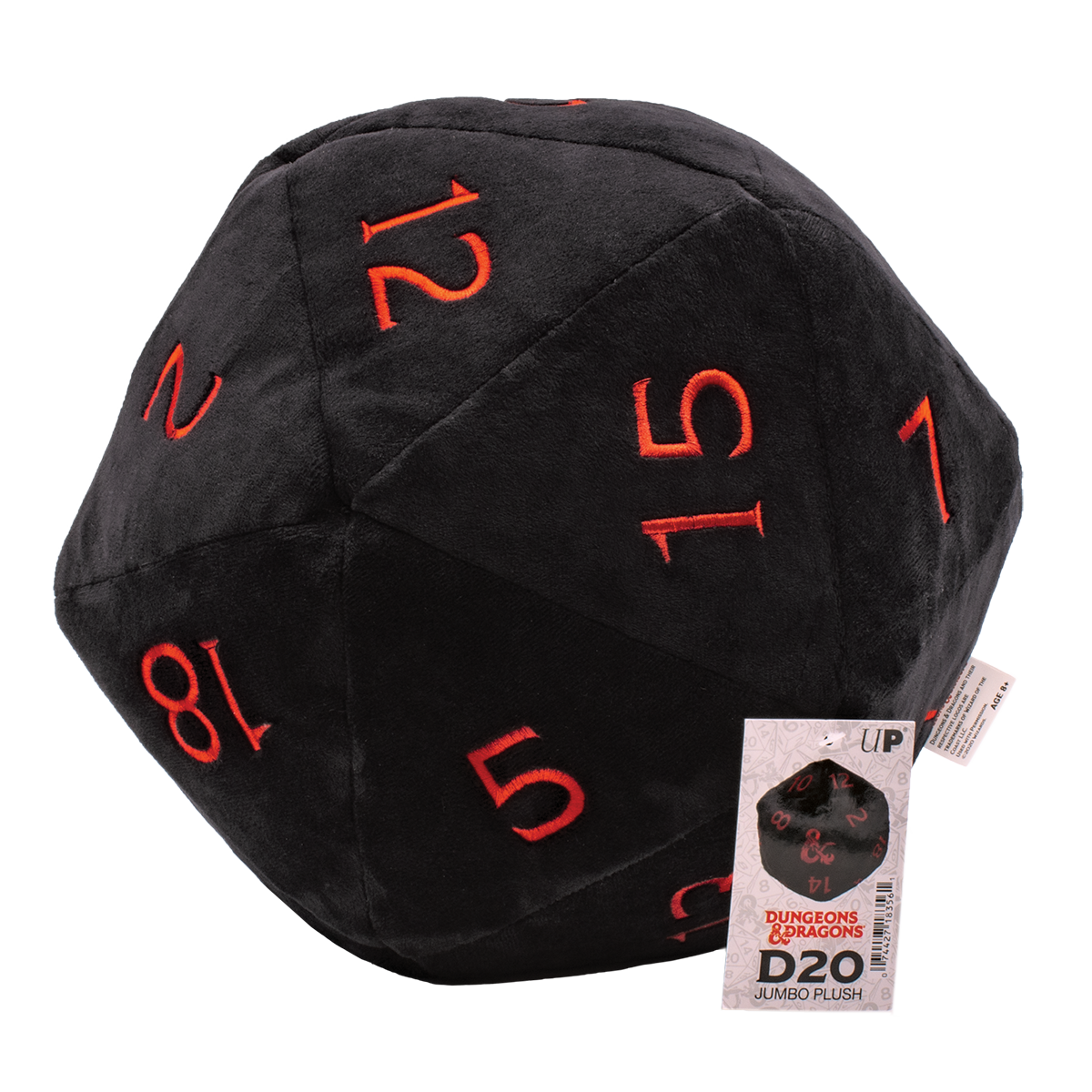 Jumbo Black D20 Novelty Dice Plush for Dungeons & Dragons | Ultra PRO International