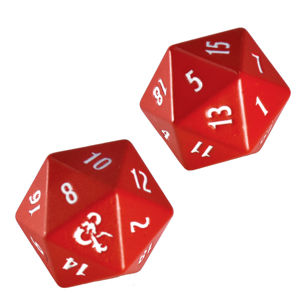 Heavy Metal Red and White D20 Dice Set (2ct) for Dungeons & Dragons | Ultra PRO International