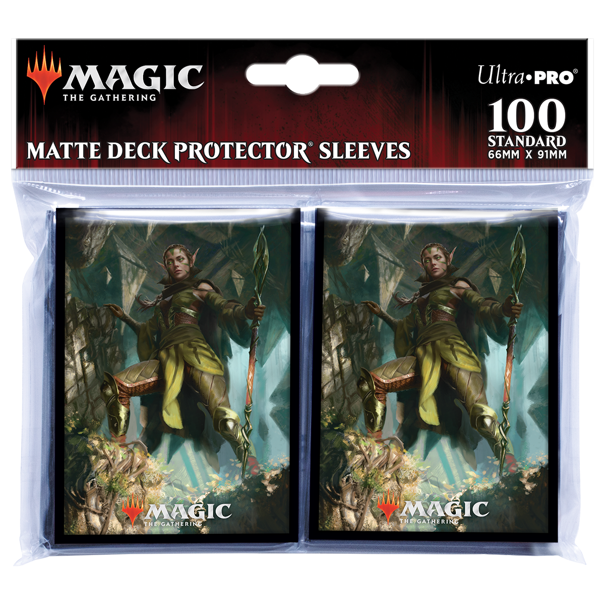 Zendikar Rising Nissa of Shadowed Boughs Standard Deck Protector Sleeves (100ct) for Magic: The Gathering | Ultra PRO International