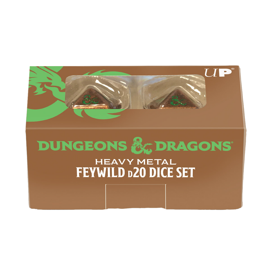 Heavy Metal Feywild Copper and Green D20 Dice Set (2ct) for Dungeons & Dragons | Ultra PRO International