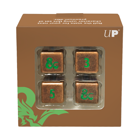 Heavy Metal Feywild Copper and Green D6 Dice Set (4ct) for Dungeons & Dragons | Ultra PRO International