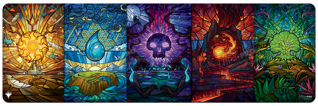 Dominaria United Stained Glass Land Medley Table Playmat for Magic: The Gathering | Ultra PRO International