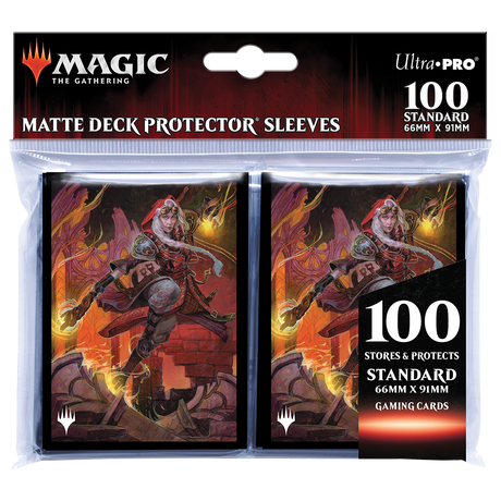Dominaria United Jaya, Fiery Negotiator Standard Deck Protector Sleeves (100ct) for Magic: The Gathering | Ultra PRO International
