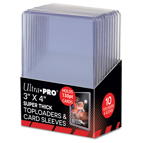 3" x 4" Super Thick 130PT TOPLOADER® & Thick Card Sleeves Combo (10ct) for Standard Size Cards - E-15281 - Ultra PRO- Ultra PRO International