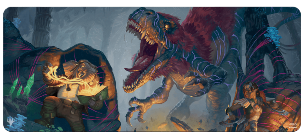 The Lost Caverns of Ixalan Dinosaur and Quintorius Kand 6ft Table Playmat for Magic: The Gathering | Ultra PRO International