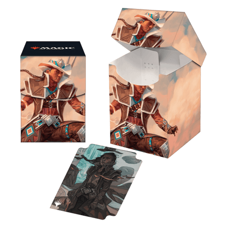 Outlaws of Thunder Junction Annie Flash, the Veteran Key Art 100+ Deck Box® for Magic: The Gathering | Ultra PRO International